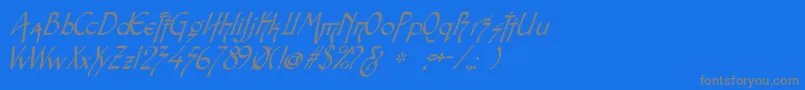 SnotmasterVItalic Font – Gray Fonts on Blue Background