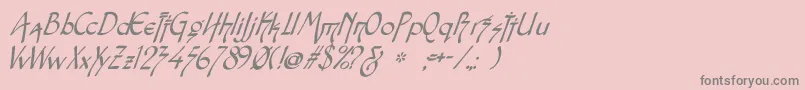 SnotmasterVItalic Font – Gray Fonts on Pink Background