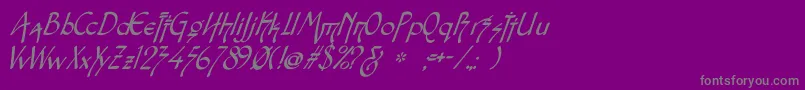 SnotmasterVItalic-Schriftart – Graue Schriften auf violettem Hintergrund