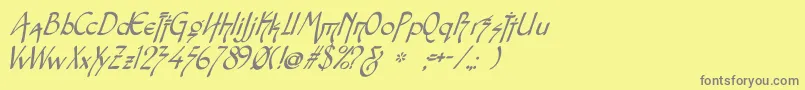 Шрифт SnotmasterVItalic – серые шрифты на жёлтом фоне