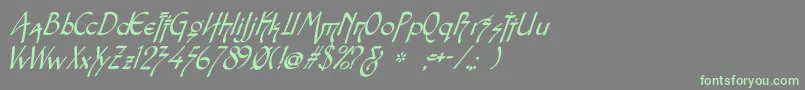 SnotmasterVItalic-fontti – vihreät fontit harmaalla taustalla
