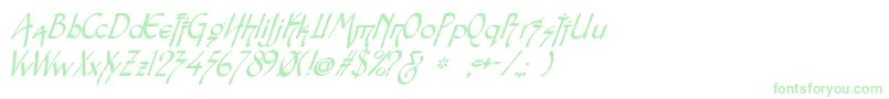 SnotmasterVItalic-Schriftart – Grüne Schriften auf weißem Hintergrund
