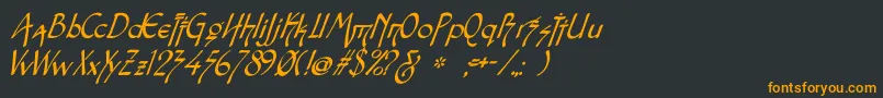 Шрифт SnotmasterVItalic – оранжевые шрифты на чёрном фоне