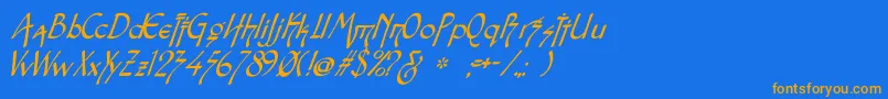 SnotmasterVItalic Font – Orange Fonts on Blue Background