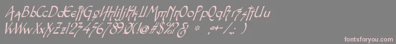 SnotmasterVItalic-Schriftart – Rosa Schriften auf grauem Hintergrund