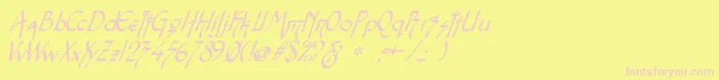 SnotmasterVItalic Font – Pink Fonts on Yellow Background