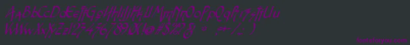 SnotmasterVItalic Font – Purple Fonts on Black Background