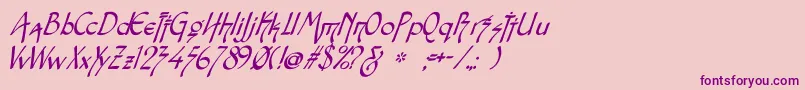 SnotmasterVItalic Font – Purple Fonts on Pink Background