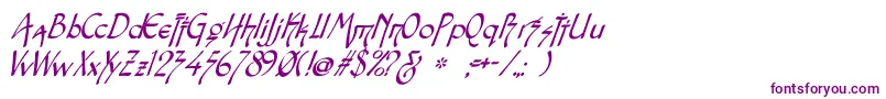Шрифт SnotmasterVItalic – фиолетовые шрифты
