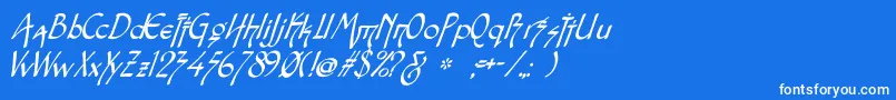 SnotmasterVItalic Font – White Fonts on Blue Background