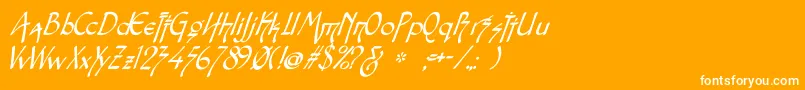 SnotmasterVItalic Font – White Fonts on Orange Background