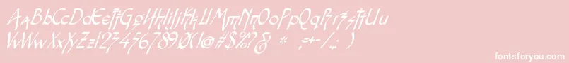 SnotmasterVItalic Font – White Fonts on Pink Background