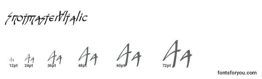 SnotmasterVItalic Font Sizes
