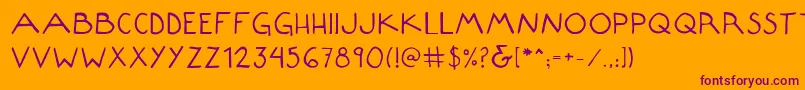 Composition Font – Purple Fonts on Orange Background