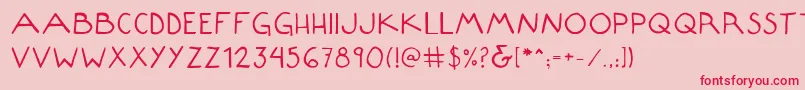 Composition Font – Red Fonts on Pink Background