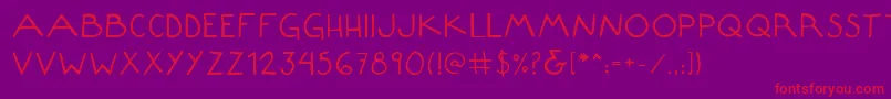フォントComposition – 紫の背景に赤い文字
