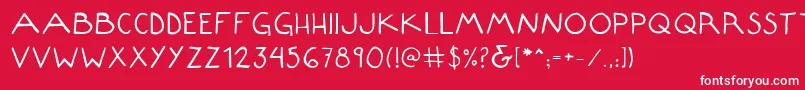 Composition Font – White Fonts on Red Background