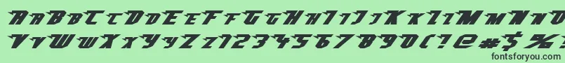 フォントSuperheterodyne – 緑の背景に黒い文字