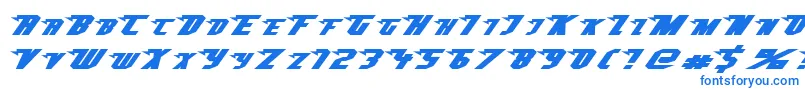 Superheterodyne-Schriftart – Blaue Schriften auf weißem Hintergrund