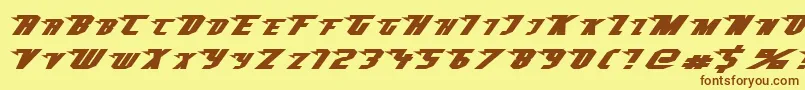 フォントSuperheterodyne – 茶色の文字が黄色の背景にあります。
