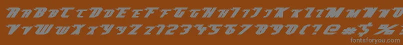 Superheterodyne-fontti – harmaat kirjasimet ruskealla taustalla