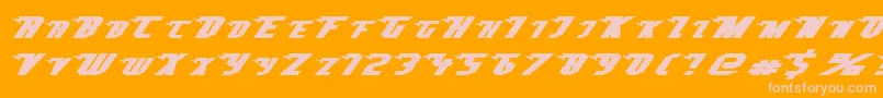 Superheterodyne-Schriftart – Rosa Schriften auf orangefarbenem Hintergrund