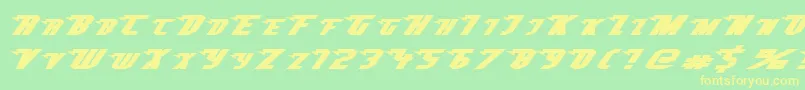 Superheterodyne Font – Yellow Fonts on Green Background