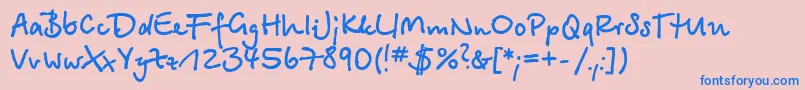 Btsb Font – Blue Fonts on Pink Background