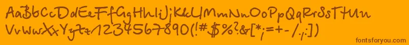 Btsb Font – Brown Fonts on Orange Background