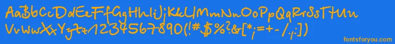 Btsb Font – Orange Fonts on Blue Background