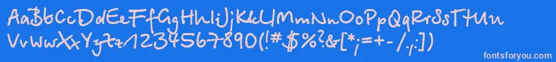 Btsb Font – Pink Fonts on Blue Background