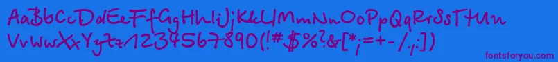 Btsb Font – Purple Fonts on Blue Background