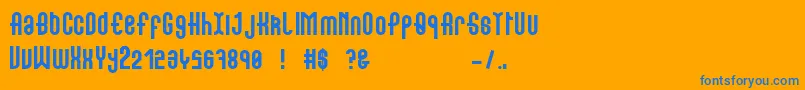 fuente Showcase – Fuentes Azules Sobre Fondo Naranja