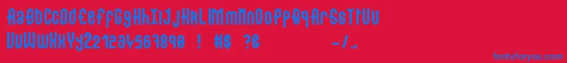 Showcase-fontti – siniset fontit punaisella taustalla