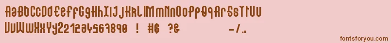 Czcionka Showcase – brązowe czcionki na różowym tle