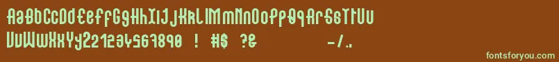 Showcase Font – Green Fonts on Brown Background