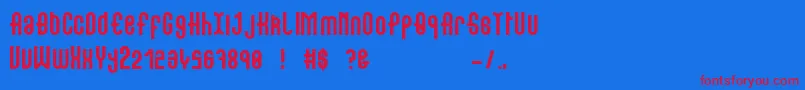 Showcase Font – Red Fonts on Blue Background