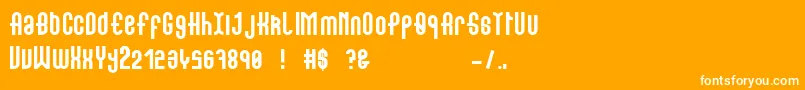 Showcase Font – White Fonts on Orange Background