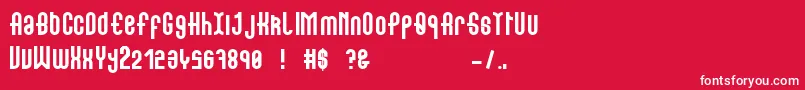 Showcase Font – White Fonts on Red Background