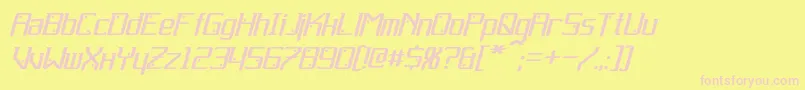 GemcutItalic Font – Pink Fonts on Yellow Background