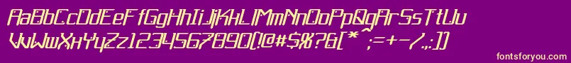 GemcutItalic Font – Yellow Fonts on Purple Background