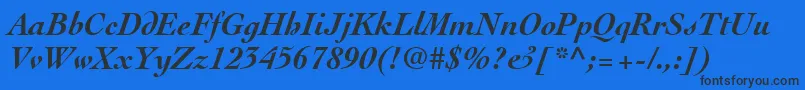 ThesisSsiBoldItalic-Schriftart – Schwarze Schriften auf blauem Hintergrund