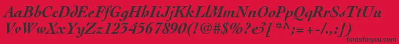 ThesisSsiBoldItalic Font – Black Fonts on Red Background