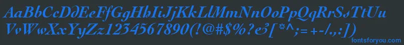 ThesisSsiBoldItalic Font – Blue Fonts on Black Background