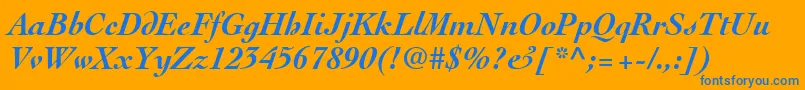 ThesisSsiBoldItalic Font – Blue Fonts on Orange Background