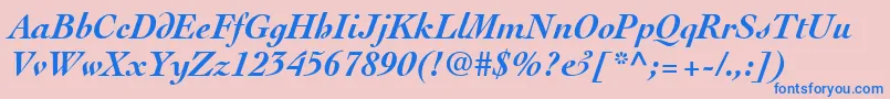 ThesisSsiBoldItalic Font – Blue Fonts on Pink Background
