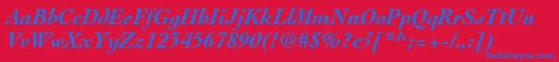 ThesisSsiBoldItalic Font – Blue Fonts on Red Background
