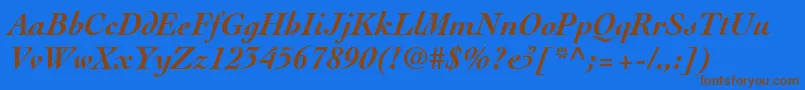 ThesisSsiBoldItalic Font – Brown Fonts on Blue Background