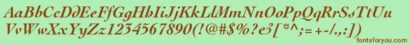 ThesisSsiBoldItalic Font – Brown Fonts on Green Background