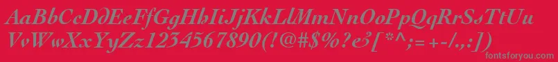 フォントThesisSsiBoldItalic – 赤い背景に灰色の文字